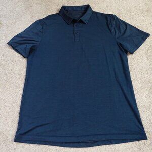Lululemon Polo Shirt Medium Blue Solid Curved Hem